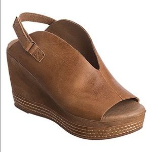 Antelope Slingback Leather Wedge Sandal - size 40